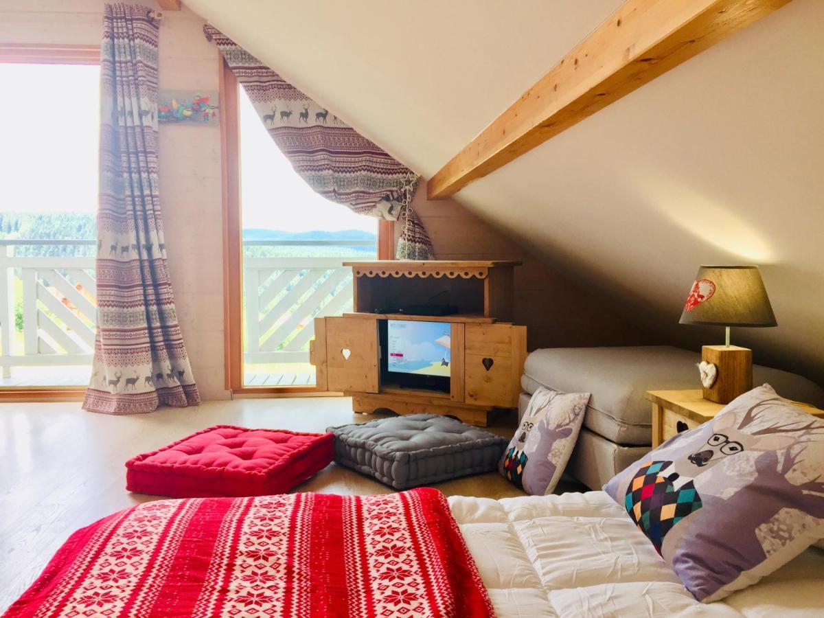 Chalet Le Flocon Bleu - Mauselaine Avec Vue Sur Le Lac De Gerardmer Ngoại thất bức ảnh